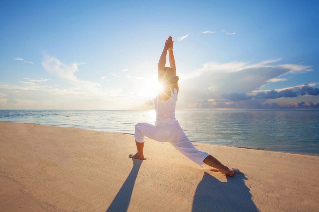 woman doing yoga