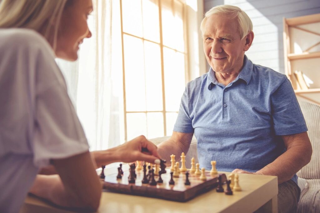 man playing chess