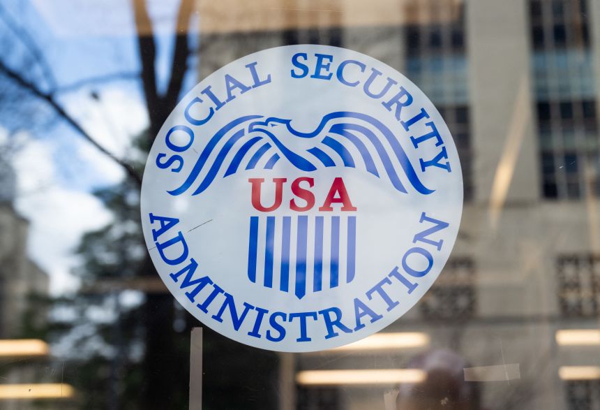 Social Security Administration logo on window