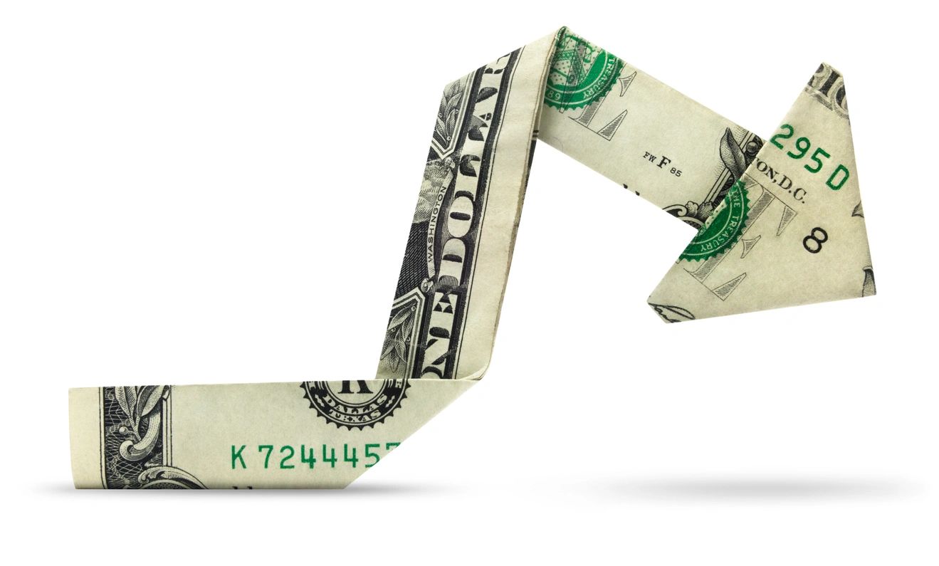 dollar pointing down