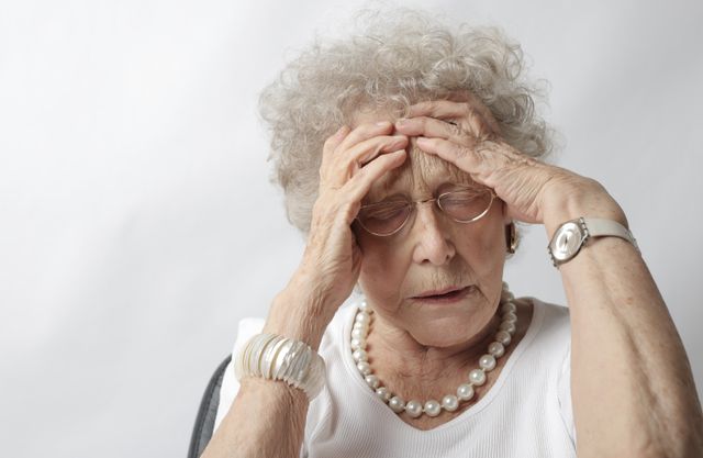 worried senior woman